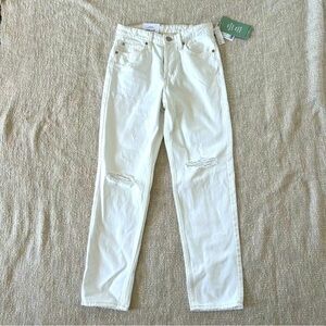 H & M White Boyfriend Low Waist Jeans Size 0